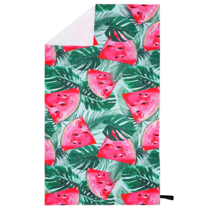 Prosop de plaja cu uscare de rapida, husa de transport, 90x180cm, model pepene verde [21]