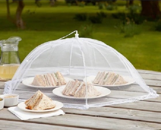 Umbrela de Protectie Impotriva Insectelor, Furnicilor si Gandacilor pentru Farfurii, Caselore si Alimente, Alb, 31cm x 31cm [3]