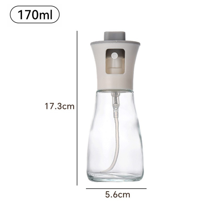 Pulverizator pentru Ulei, , Pulverizator din Sticla pentru Otet sau Alte Lichide, Simplu Reincarcabil, Multifunctionale, 17.3 x 5.6 cm, Capacitatea 170 ml, Alb [2]