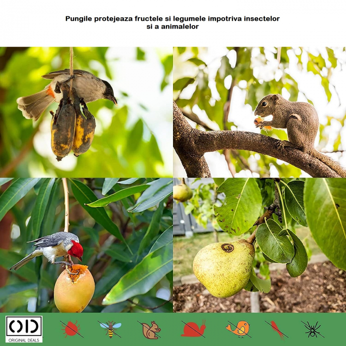 Plasa de protectie pentru pomi fructiferi si livada Punga pentru protectie fructe si legume  Punga de protectie impotriva daunatorilor Plasa de protectie pentru fructe si legume gradina livada [10]