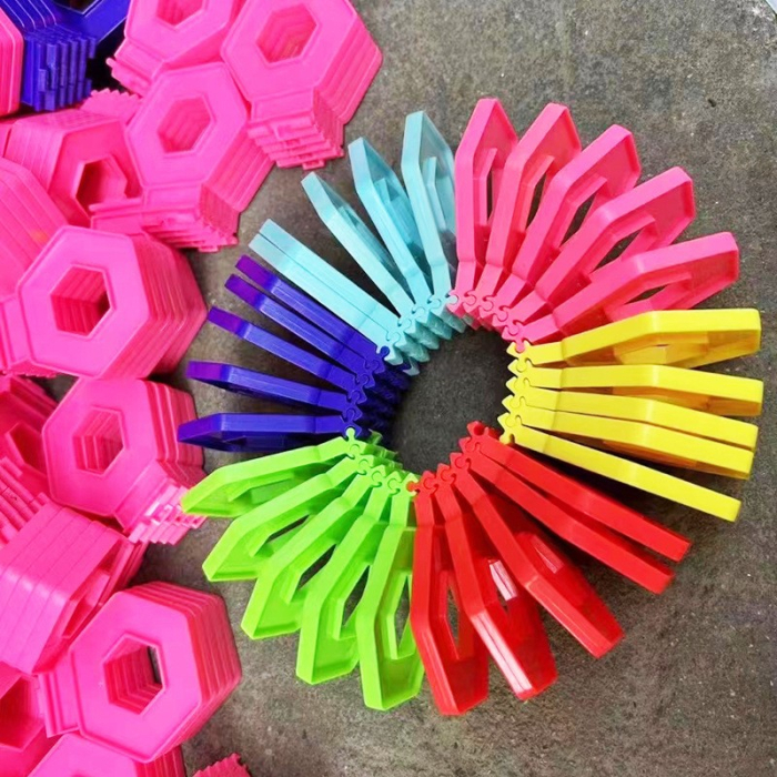 Puzzle pentru copii, , fidget loop, functie stivuire, bucle, decompresie, curcubeu, 20 cm [3]