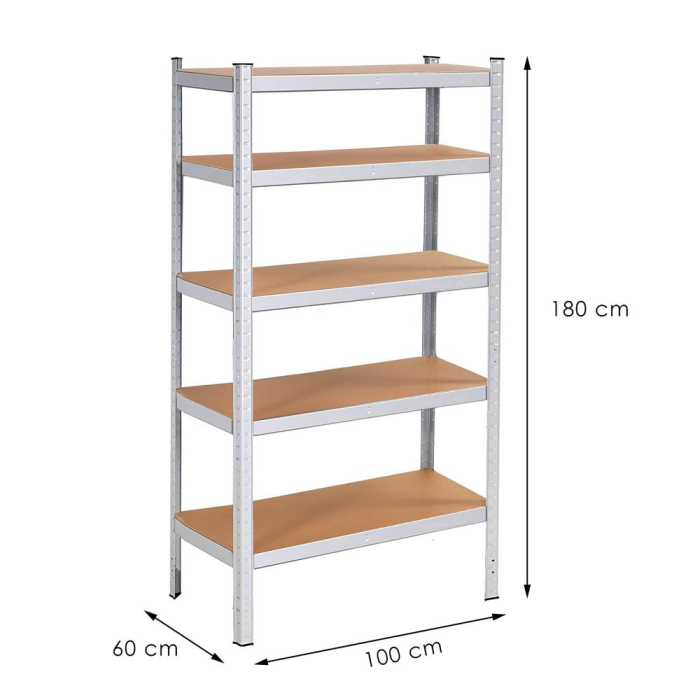 Raft cadru metalic modular pentru depozitare, 5 polite, 180x100x60cm, sarcina 1000kg [19]