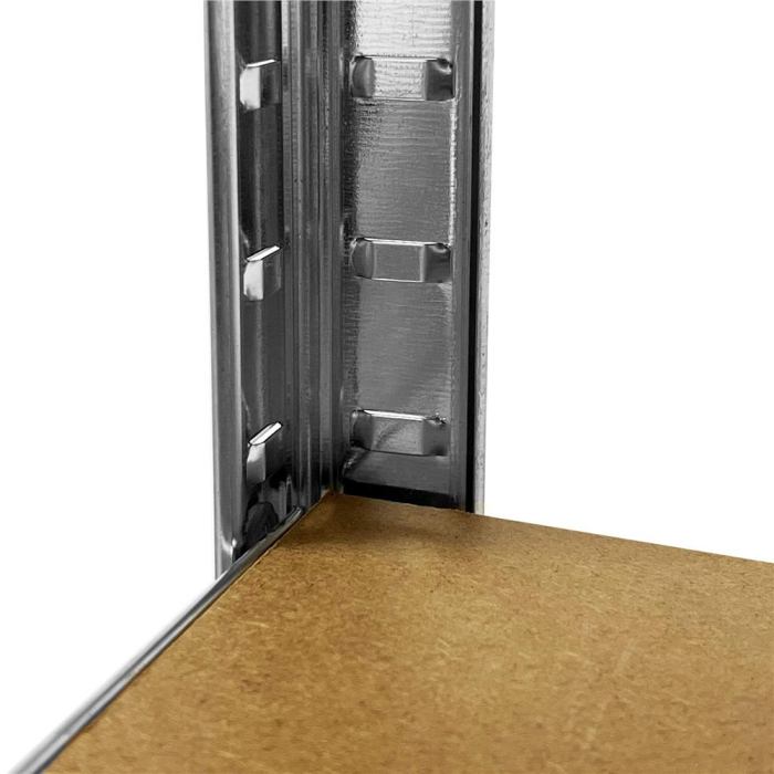 Raft de colt cu cadru metalic modular pentru depozitare, 5 polite, 180x90x40cm, sarcina 875kg [12]