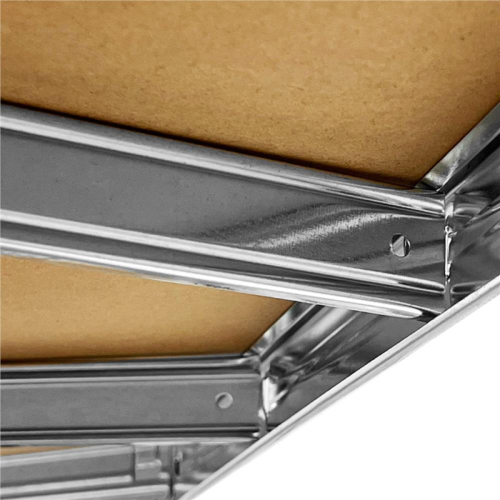 Raft de colt cu cadru metalic modular pentru depozitare, 5 polite, 180x90x40cm, sarcina 875kg [11]