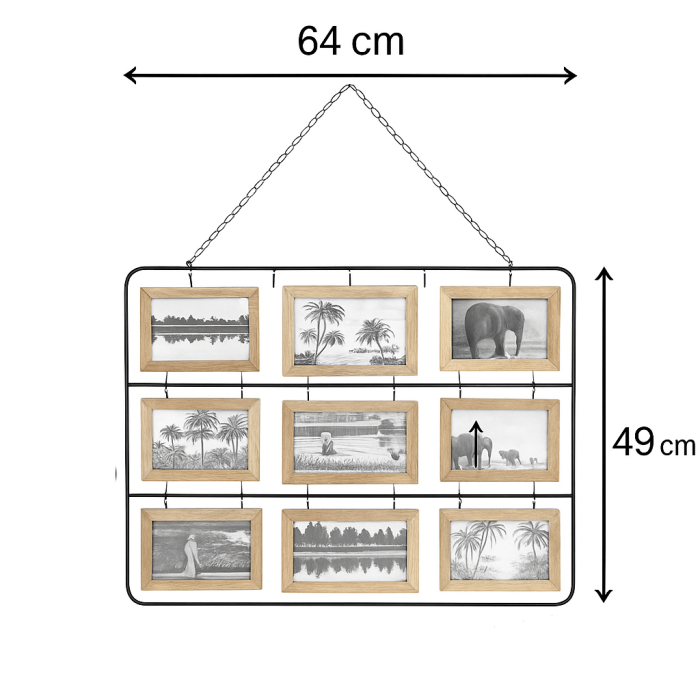 Rama foto Atmosphera Vivek pentru 18 poze, 64x49 cm, cadru metalic, maro [6]