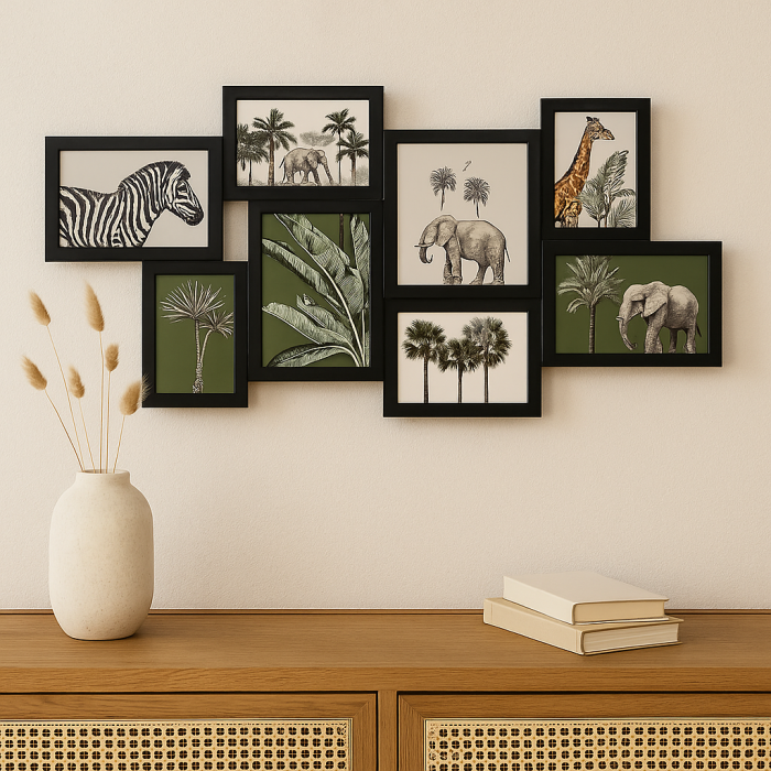 Rama foto colaj Atmosphera Cali pentru 8 poze, format orizontal, negru, 63x30 cm [4]