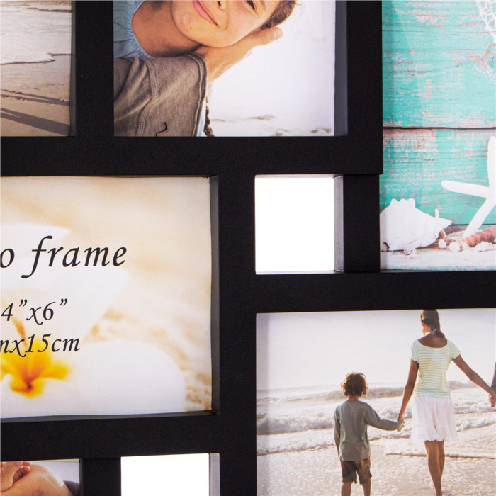 Rama foto de perete, colaj de 10 fotografii, 48x53cm, negru [5]