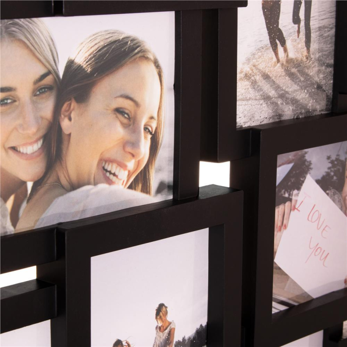 Rama foto de perete, colaj de 12 fotografii, 50x59cm, negru [2]