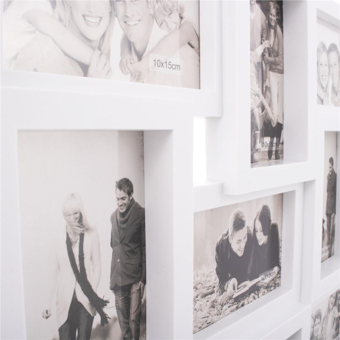 Rama foto de perete, colaj de 24 fotografii, 57x86cm, alb [10]