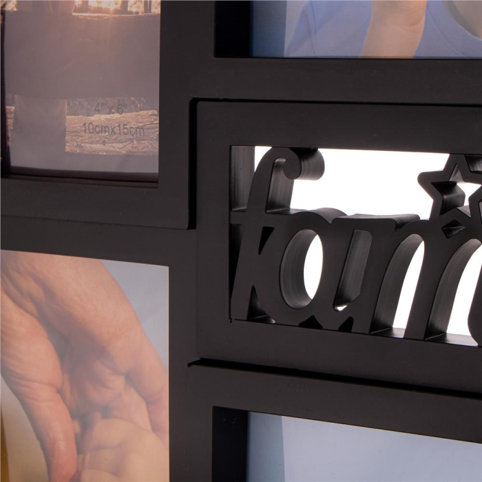 Rama foto de perete, colaj de 6 fotografii, 36x42cm, negru [2]