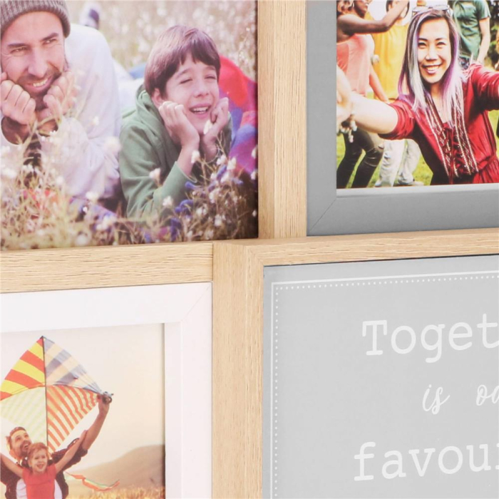 Rama foto de perete, colaj de 8 fotografii, 41x51cm, alb si gri [9]