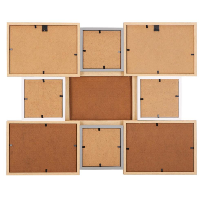 Rama foto de perete, colaj de 8 fotografii, 41x51cm, alb si gri [14]