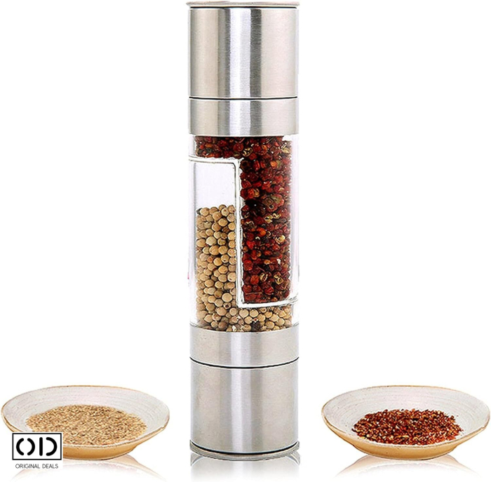 rasnita mecanica condimente, rasnita dubla sare piper, rasnita inox premium, rasnita manuala reglabila, rasnita otel inoxidabil, rasnita de bucatarie eleganta, rasnita moderna condimente, rasnita original dealsrasnita mecanica cu 2 compartimente pentru condimente din otel inoxidabil, rasnita dubla sare si piper design premium, rasnita manuala reglabila din inox original deals, rasnita profesionala pentru condimente cu macinare ajustabila, rasnita eleganta argintie pentru bucatarie moderna, rasnita condimente durabila din otel inoxidabil [20]