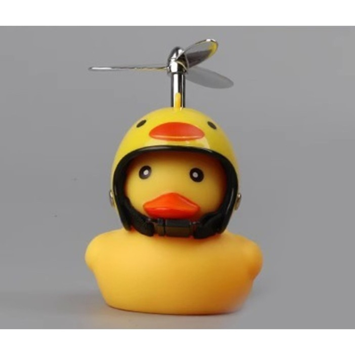 Ratusca Decorativa, , pentru Bicicleta, Motocicleta, Masina, cu Sistem de Prindere, Lumini, 7.5 x 9 cm, cu Casca, Galben [2]