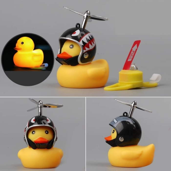 Ratusca Decorativa, , pentru Bicicleta, Motocicleta, Masina, cu Sistem de Prindere, Lumini, 7.5 x 9 cm, cu Casca, Negru [3]