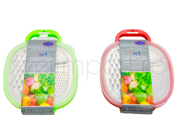 Razatoare 3in1 cu Bol pentru Legume si Fructe, PVC cu Calitate Premium, Verde [7]