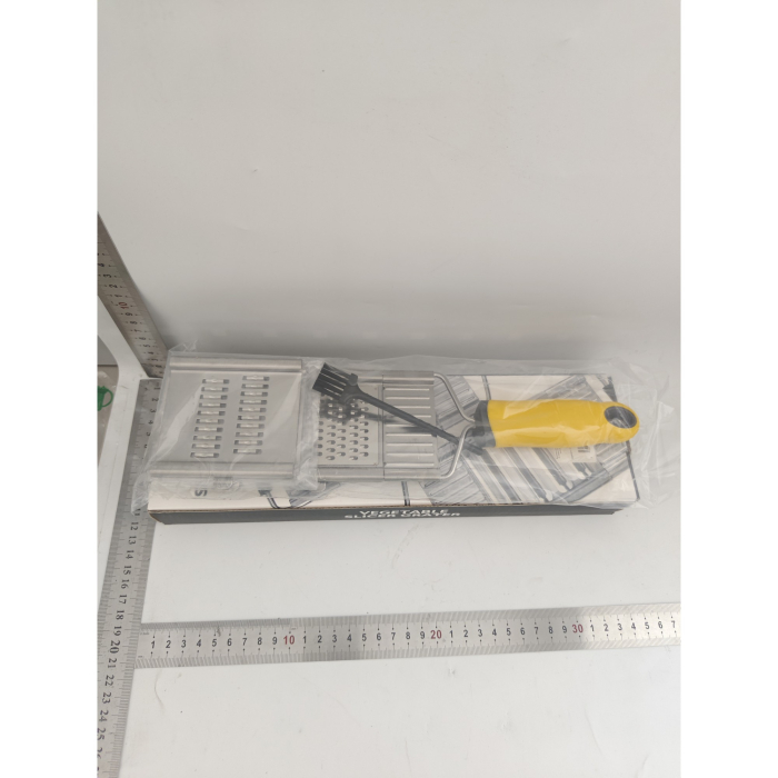 Razatoare multifunctionala , Inox, 4 tipuri de lame, usor de manevrat, maner din ABS ergonomic,33 x 8.6 cm, periuta curatare inclusa, Lame interschimbabile, Argintiu [9]