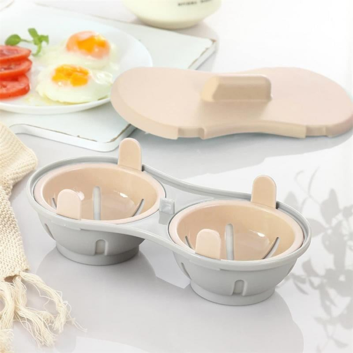 Recipient Dublu pentru Oua, , din Plastic , pentru Gatit la Microunde, 22 x 11.8 x 8 cm, Portocaliu [7]