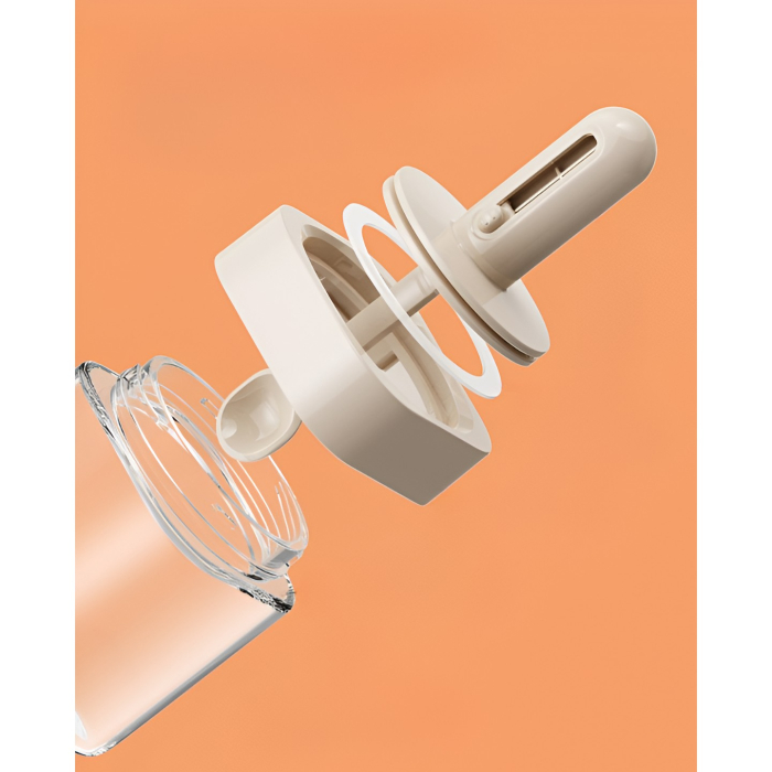 Recipient pentru Depozitarea Condimentelor, , Borcan din Sticla, Capac si Lingura Incorporate, Uz Casnic, 300 ml, 7.1x7.1x14.8 cm, Gri [6]