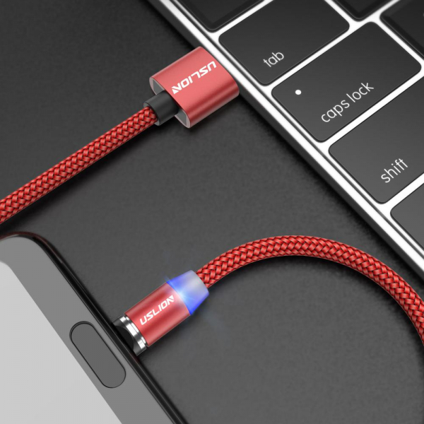 Cablu Textil USB Fast & Safe Charging 3.6A cu Mufa Magnetica 360° Cablu de date telefoane Cablu de incarcare telefon [34]