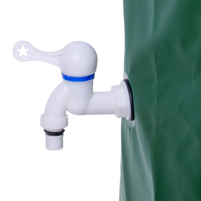 Rezervor pliabil pentru apa pluviala cu robinet, capac si structura PVC, 200 litri, 70x55x55 cm, verde [4]