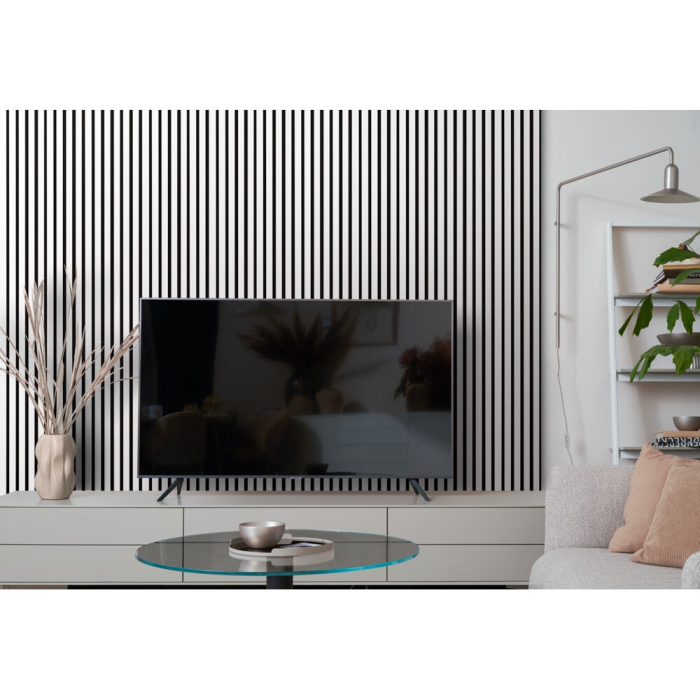 Riflaj MDF decorativ LDA PREMIUM de tip Panou Acoustic, ALB MAT, 260x40 cm [17]