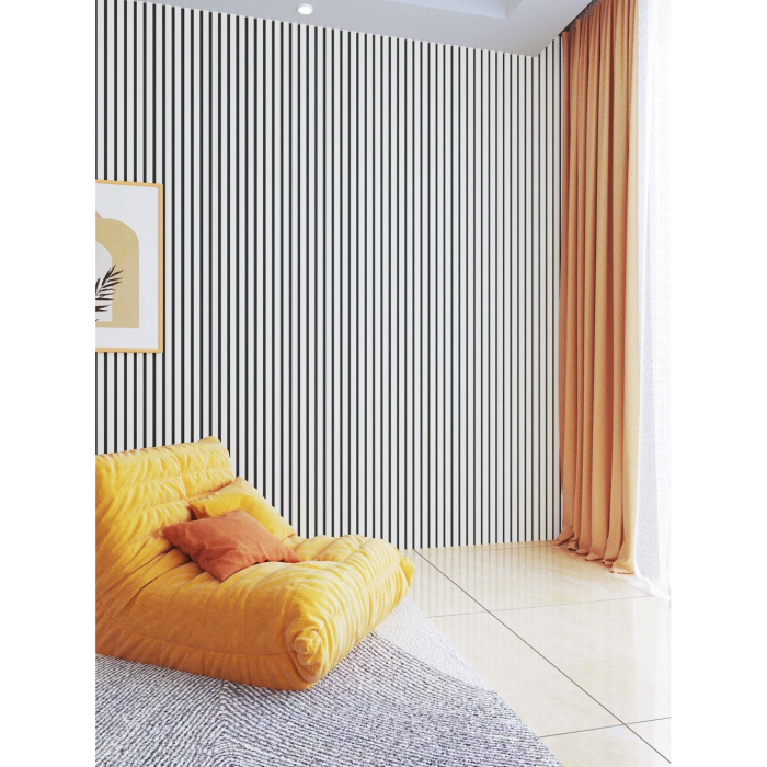 Riflaj MDF decorativ LDA PREMIUM de tip Panou Acoustic, ALB MAT, 260x40 cm [12]