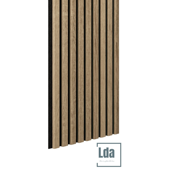 Riflaj MDF decorativ LDA PREMIUM de tip Panou Acoustic, Stejar Natur Saragossa, 260x40 cm [17]