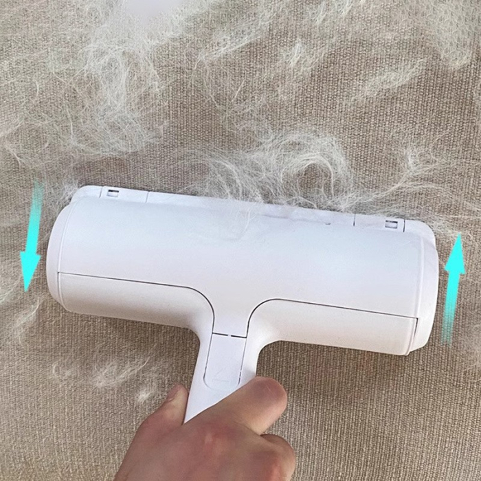 Rola pentru Parul de Animale, , cu Maner 19x19x6cm, Alb/Rosu [7]