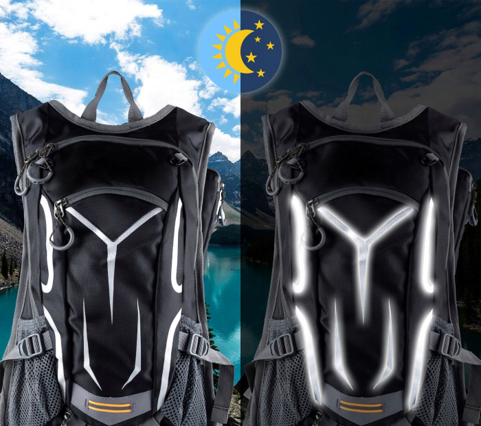 Rucsac de drumetie, gri cu elemente reflectorizante, 18litri, 45x30x15cm [9]