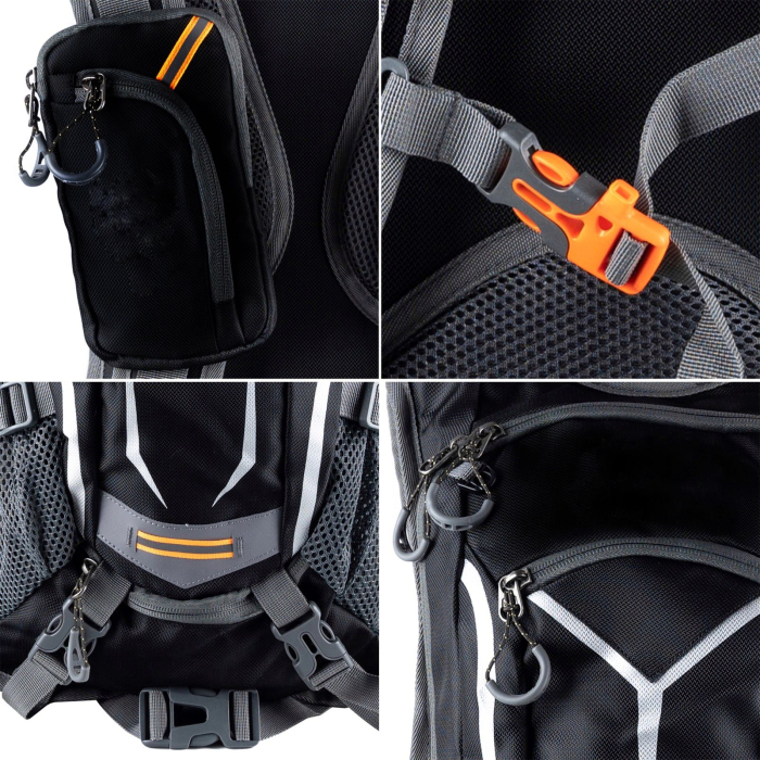 Rucsac de drumetie, gri cu elemente reflectorizante, 18litri, 45x30x15cm [3]