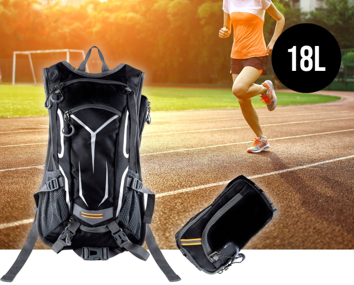 Rucsac de drumetie, gri cu elemente reflectorizante, 18litri, 45x30x15cm [2]