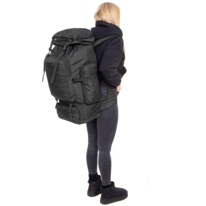 Rucsac drumetie de capacitate mare, 60L, compartimentat, hamuri reglabile, negru [14]