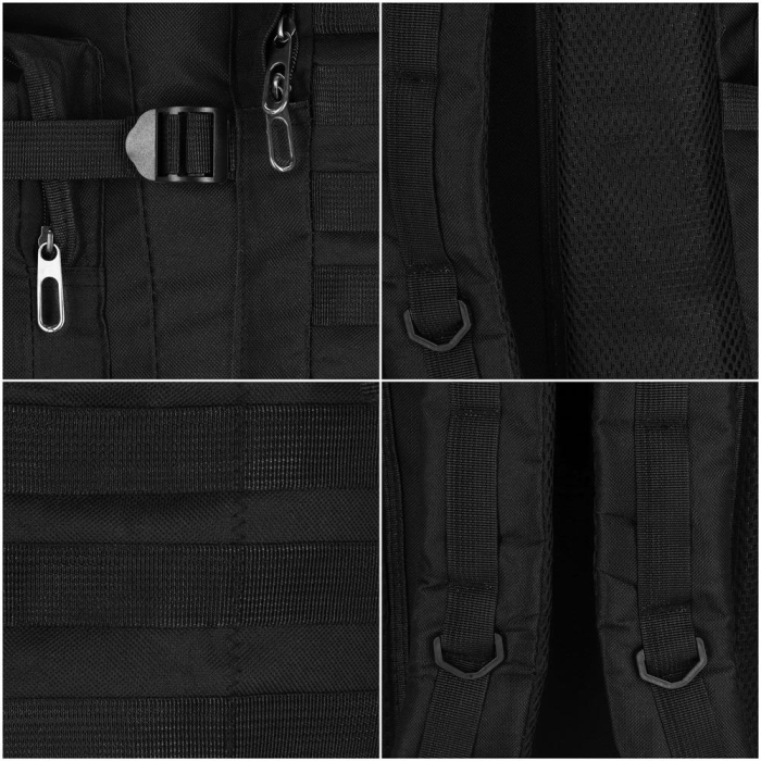 Rucsac drumetie de capacitate mare, 60L, compartimentat, hamuri reglabile, negru [8]