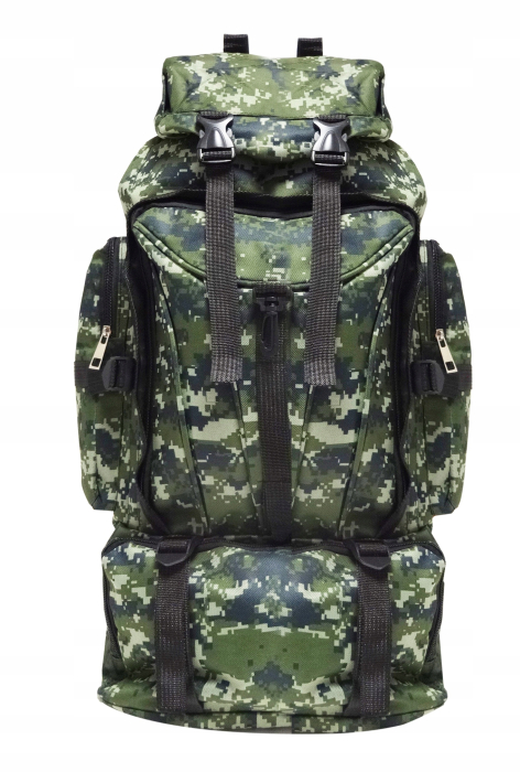 Rucsac militar pentru drumetie, 6 compartimente, 70litri, 65x18x35cm, verde [3]