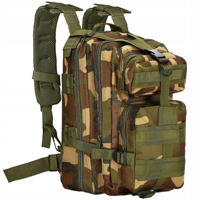 Rucsac militar pentru drumetie, impermeabil, ultra usor, 4 compartimente, culoare camo [1]