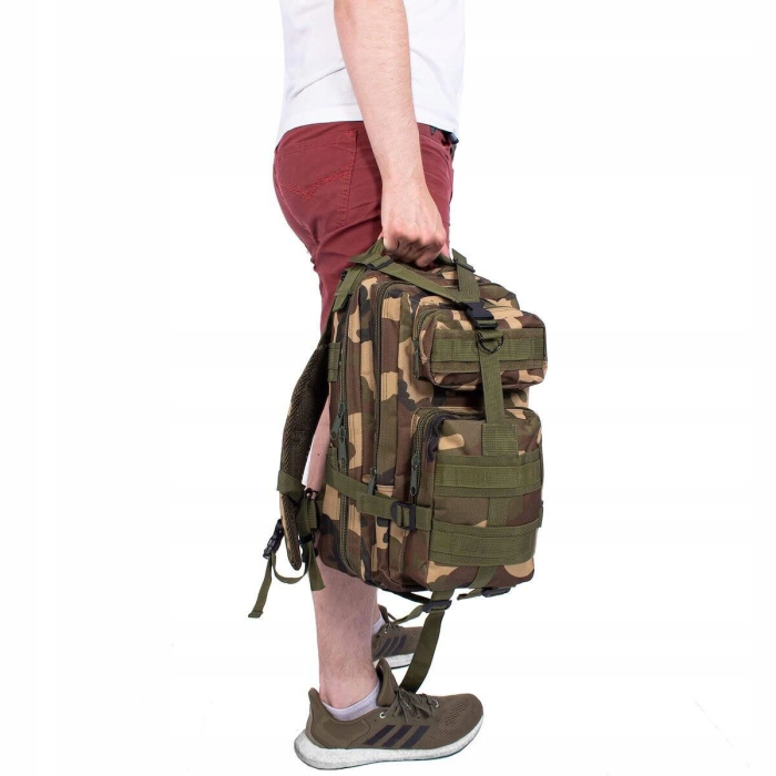 Rucsac militar pentru drumetie, impermeabil, ultra usor, 4 compartimente, culoare camo [7]