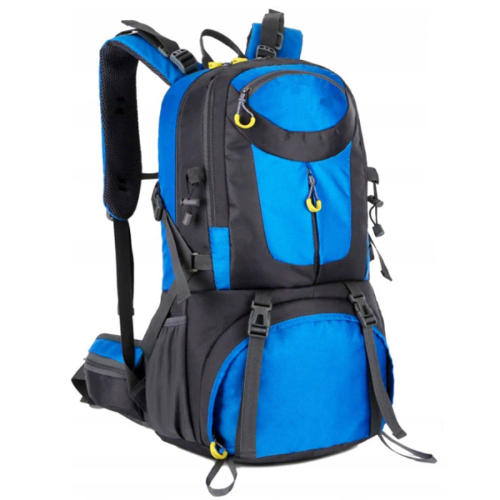 Rucsac militar pentru drumetie, usor, cu 4 buzunare laterale, 50 litri, albastru si gri [1]