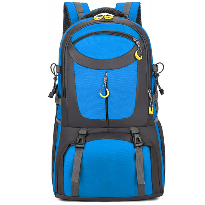 Rucsac militar pentru drumetie, usor, cu 4 buzunare laterale, 50 litri, albastru si gri [2]