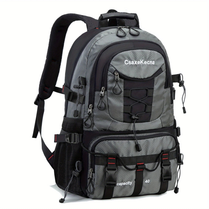 Rucsac Multifunctional de Alpinism, , Capacitate 36-55 L, de Calatorie, Impermeabil, Slot USB Incarcare Telefon, Bretele Reglabile, 52 x 34 x 19 cm, Gri [5]