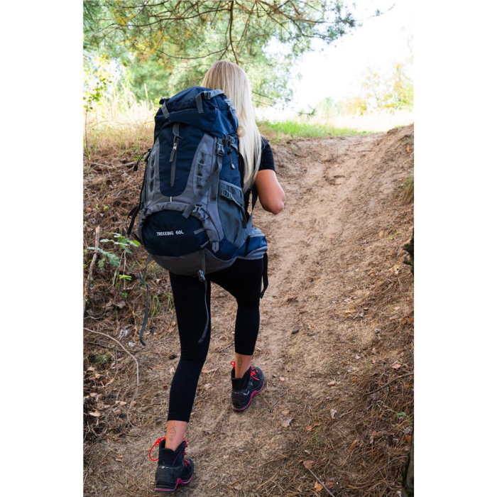 Rucsac tactic militar pentru drumetie, cu husa de ploaie, 60 litri, 25 kg, 70x40x24 cm, gri albastru [19]