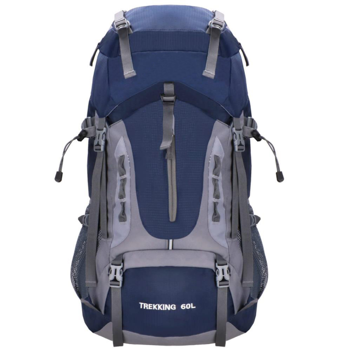 Rucsac tactic militar pentru drumetie, cu husa de ploaie, 60 litri, 25 kg, 70x40x24 cm, gri albastru [1]