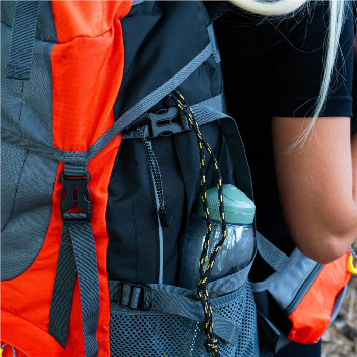 Rucsac tactic militar pentru drumetie, cu husa de ploaie, 70 litri, 25 kg, 68x35x20 cm, gri portocaliu [15]