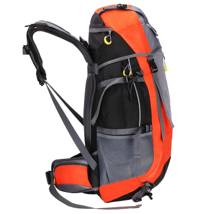 Rucsac tactic militar pentru drumetie, cu husa de ploaie, 70 litri, 25 kg, 68x35x20 cm, gri portocaliu [12]