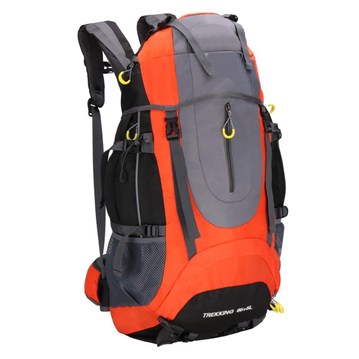 Rucsac tactic militar pentru drumetie, cu husa de ploaie, 70 litri, 25 kg, 68x35x20 cm, gri portocaliu [2]