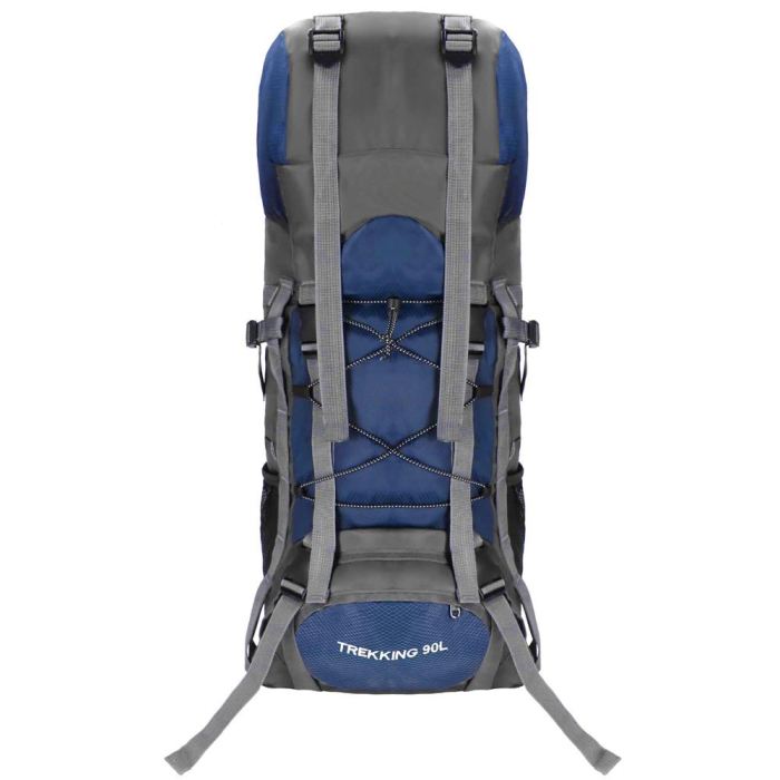 Rucsac tactic militar pentru drumetie, cu husa de ploaie, 90 litri, 25 kg, 74x32x20 cm, gri albastru [4]