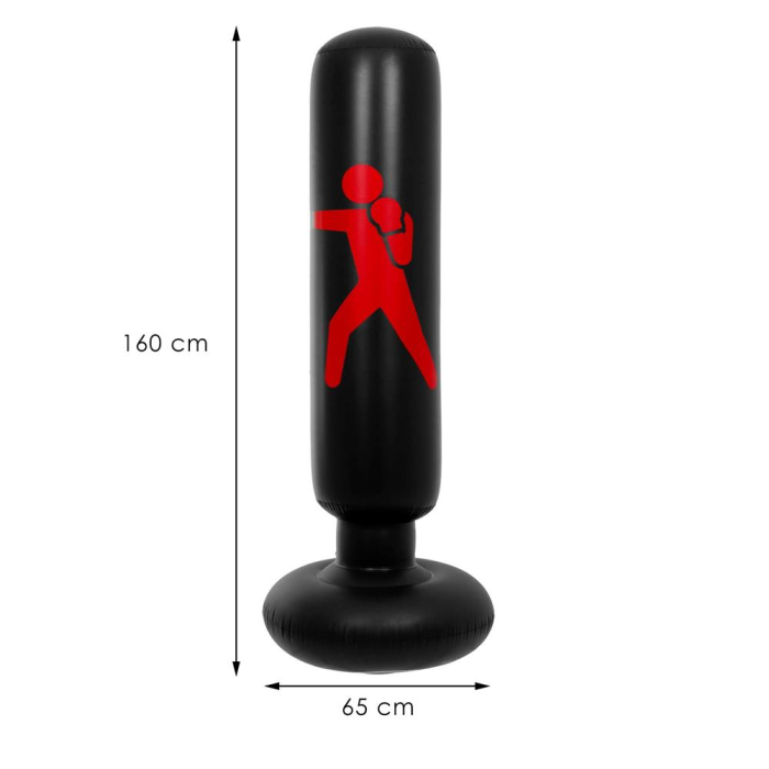 Sac de box gonflabil pentru copii, Inaltime 160 cm, PVC, Negru [21]