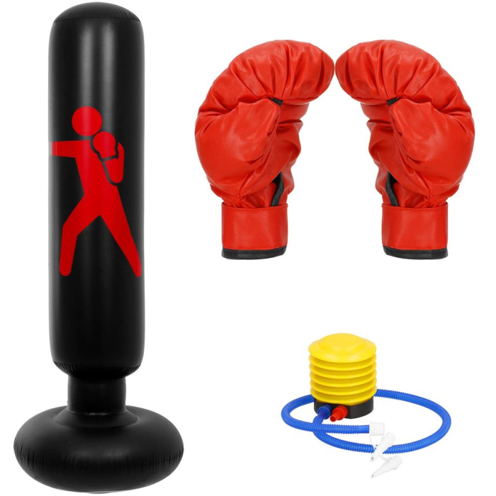 Sac de box gonflabil pentru copii, Inaltime 160 cm, PVC, Negru [2]