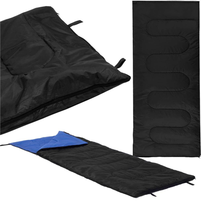 Sac de dormit, cu geanta de transport, 190x73cm, 10-25grade, culoare negru [15]