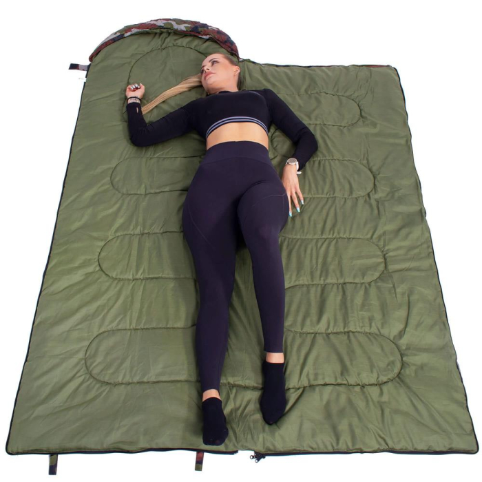 Sac de dormit tip mumie, cu geanta de transport, 210x73cm, 8-20grade, culoare camuflaj [16]